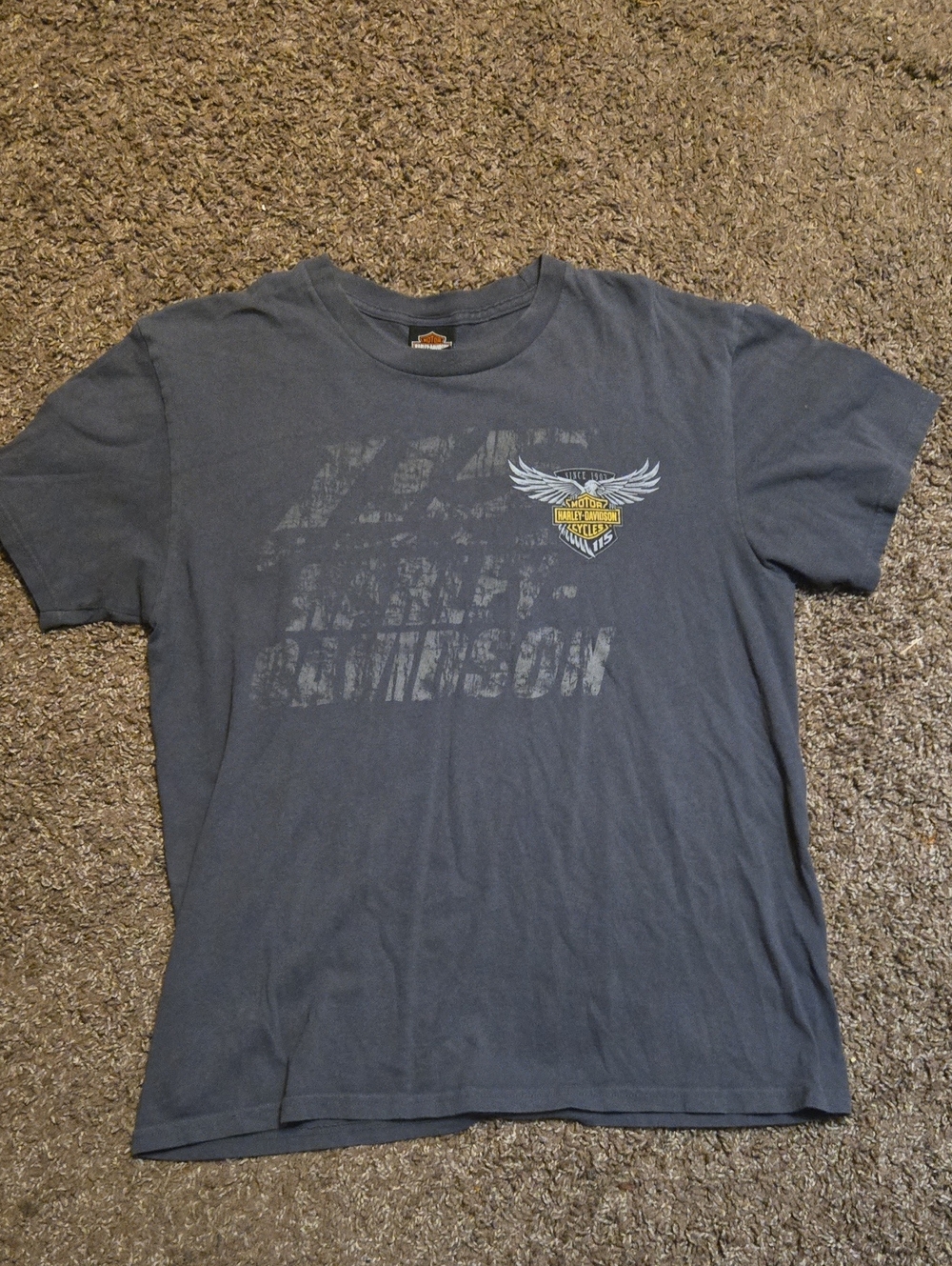 Harley-Davidson Men's Gray Graphic Short Sleeve Tee with Winged Logo